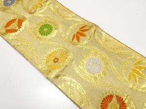 アンティーク　立涌に菊・笹模様織り出し袋帯（材料）